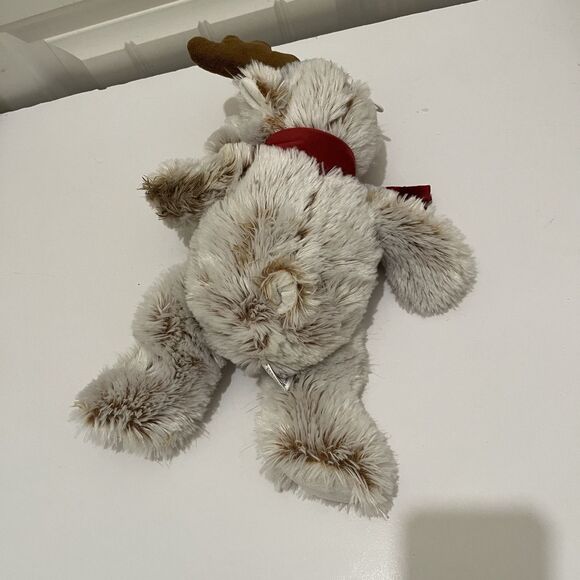 Fiesta Moose Plush Jesus Loves You Tan Brown White Fuzzy Red Scarf 14" - Picture 6 of 8